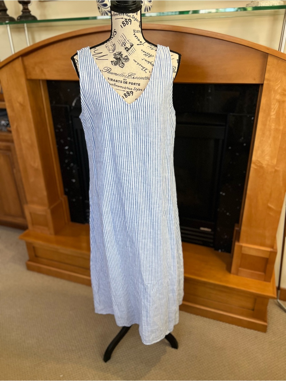Talbots Blue and White Striped Dress